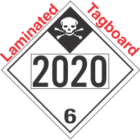 Inhalation Hazard Class 6.1 UN2020 Tagboard DOT Placard