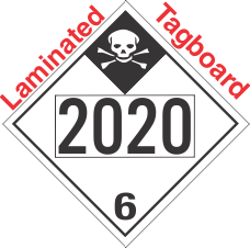 Inhalation Hazard Class 6.1 UN2020 Tagboard DOT Placard
