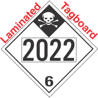 Inhalation Hazard Class 6.1 UN2022 Tagboard DOT Placard