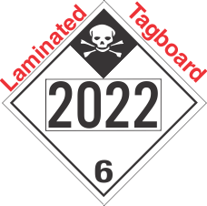 Inhalation Hazard Class 6.1 UN2022 Tagboard DOT Placard