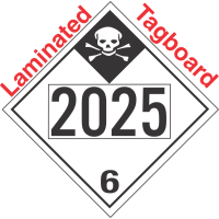 Inhalation Hazard Class 6.1 UN2025 Tagboard DOT Placard