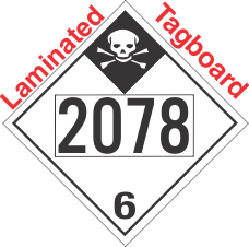 Inhalation Hazard Class 6.1 UN2078 Tagboard DOT Placard