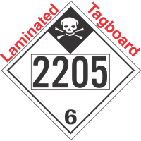 Inhalation Hazard Class 6.1 UN2205 Tagboard DOT Placard