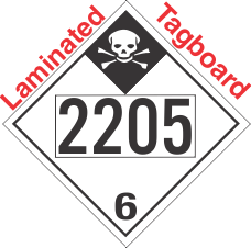 Inhalation Hazard Class 6.1 UN2205 Tagboard DOT Placard