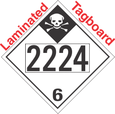 Inhalation Hazard Class 6.1 UN2224 Tagboard DOT Placard