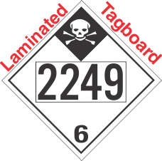 Inhalation Hazard Class 6.1 UN2249 Tagboard DOT Placard