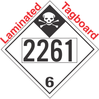 Inhalation Hazard Class 6.1 UN2261 Tagboard DOT Placard