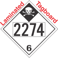 Inhalation Hazard Class 6.1 UN2274 Tagboard DOT Placard