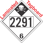 Inhalation Hazard Class 6.1 UN2291 Tagboard DOT Placard