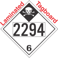 Inhalation Hazard Class 6.1 UN2294 Tagboard DOT Placard