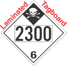 Inhalation Hazard Class 6.1 UN2300 Tagboard DOT Placard