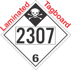 Inhalation Hazard Class 6.1 UN2307 Tagboard DOT Placard