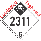 Inhalation Hazard Class 6.1 UN2311 Tagboard DOT Placard