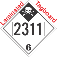 Inhalation Hazard Class 6.1 UN2311 Tagboard DOT Placard