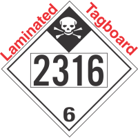 Inhalation Hazard Class 6.1 UN2316 Tagboard DOT Placard