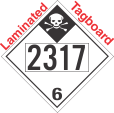 Inhalation Hazard Class 6.1 UN2317 Tagboard DOT Placard