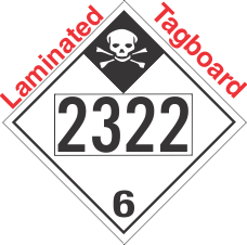 Inhalation Hazard Class 6.1 UN2322 Tagboard DOT Placard