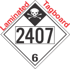 Inhalation Hazard Class 6.1 UN2407 Tagboard DOT Placard