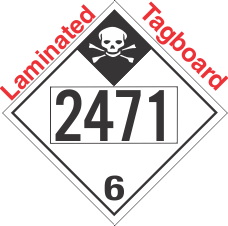 Inhalation Hazard Class 6.1 UN2471 Tagboard DOT Placard