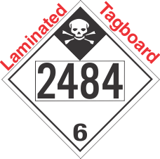 Inhalation Hazard Class 6.1 UN2484 Tagboard DOT Placard