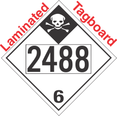 Inhalation Hazard Class 6.1 UN2488 Tagboard DOT Placard