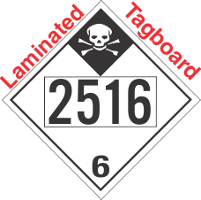 Inhalation Hazard Class 6.1 UN2516 Tagboard DOT Placard
