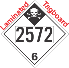 Inhalation Hazard Class 6.1 UN2572 Tagboard DOT Placard