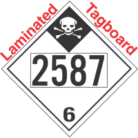 Inhalation Hazard Class 6.1 UN2587 Tagboard DOT Placard