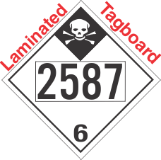 Inhalation Hazard Class 6.1 UN2587 Tagboard DOT Placard