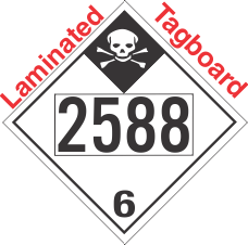 Inhalation Hazard Class 6.1 UN2588 Tagboard DOT Placard