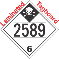 Inhalation Hazard Class 6.1 UN2589 Tagboard DOT Placard