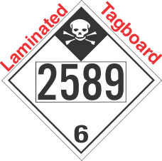 Inhalation Hazard Class 6.1 UN2589 Tagboard DOT Placard