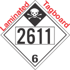 Inhalation Hazard Class 6.1 UN2611 Tagboard DOT Placard