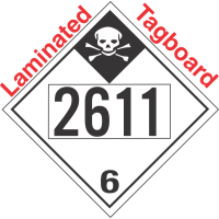 Inhalation Hazard Class 6.1 UN2611 Tagboard DOT Placard