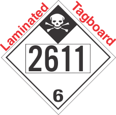 Inhalation Hazard Class 6.1 UN2611 Tagboard DOT Placard