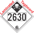 Inhalation Hazard Class 6.1 UN2630 Tagboard DOT Placard