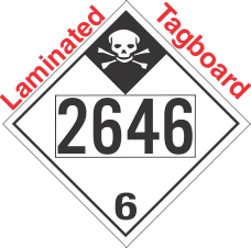 Inhalation Hazard Class 6.1 UN2646 Tagboard DOT Placard