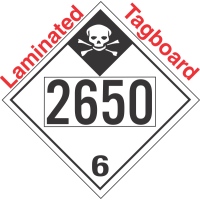 Inhalation Hazard Class 6.1 UN2650 Tagboard DOT Placard