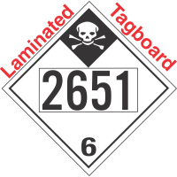 Inhalation Hazard Class 6.1 UN2651 Tagboard DOT Placard