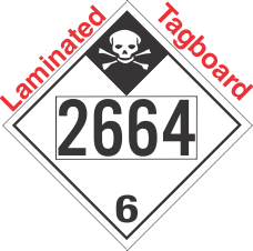 Inhalation Hazard Class 6.1 UN2664 Tagboard DOT Placard
