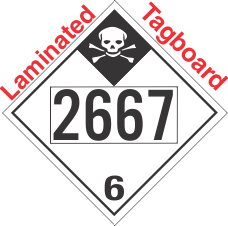Inhalation Hazard Class 6.1 UN2667 Tagboard DOT Placard