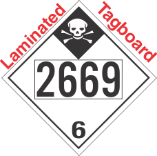 Inhalation Hazard Class 6.1 UN2669 Tagboard DOT Placard