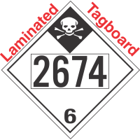 Inhalation Hazard Class 6.1 UN2674 Tagboard DOT Placard