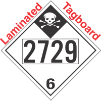 Inhalation Hazard Class 6.1 UN2729 Tagboard DOT Placard