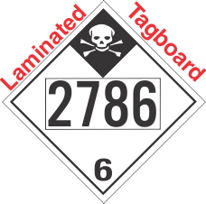 Inhalation Hazard Class 6.1 UN2786 Tagboard DOT Placard