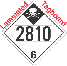 Inhalation Hazard Class 6.1 UN2810 Tagboard DOT Placard