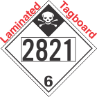 Inhalation Hazard Class 6.1 UN2821 Tagboard DOT Placard