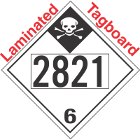 Inhalation Hazard Class 6.1 UN2821 Tagboard DOT Placard