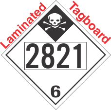 Inhalation Hazard Class 6.1 UN2821 Tagboard DOT Placard