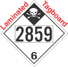 Inhalation Hazard Class 6.1 UN2859 Tagboard DOT Placard
